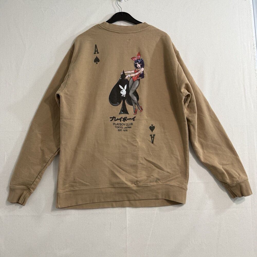 Playboy Club Sweatshirt Tokyo Japan Mens Anime Card Ace of Spades - Men XL
